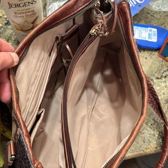 Cole Haan Brown and Tan Snakeskin Shoulder Bag - Picture 6 of 6